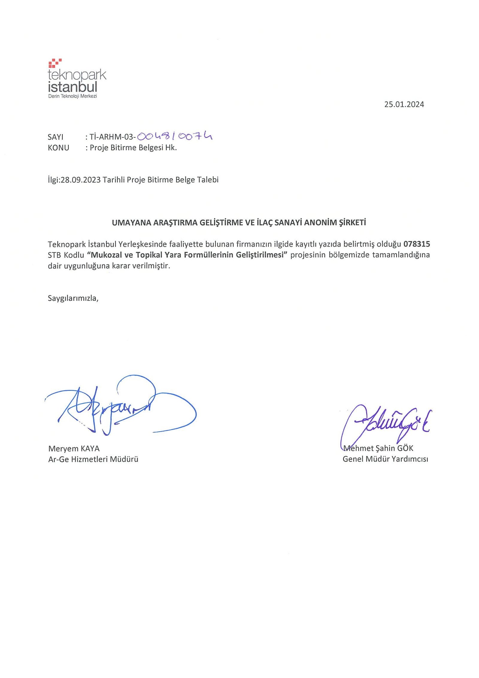 Certificate of Technologic Product